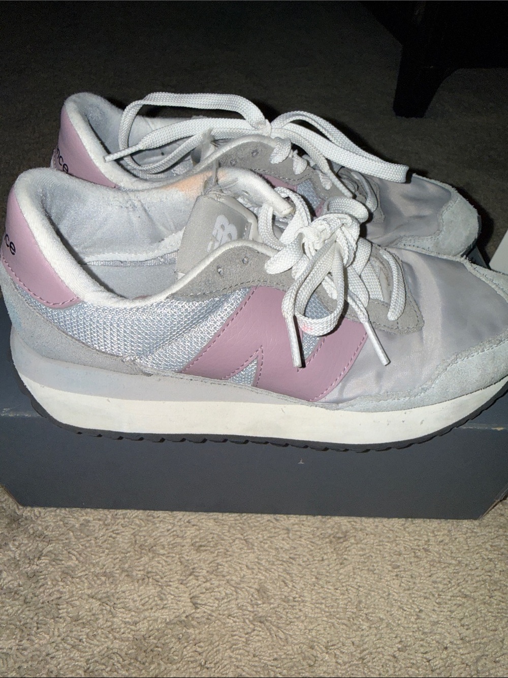 New Balance Women's Pastel Pink and Gray Retro Runner Sneakers